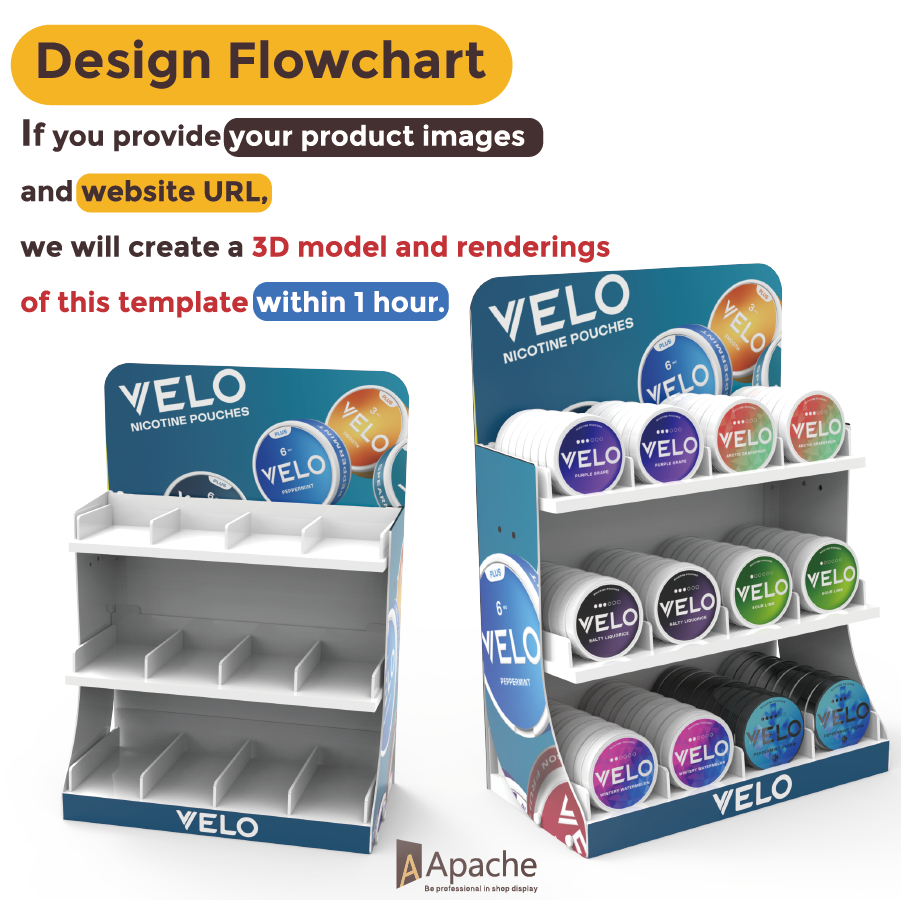 Apache Custom PVC Counter Mouth Tobacco Display Racks for Smoke Shop — view 3