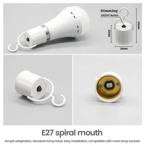 Hotsale AC85-265V Automatic Charging E27 Intelligent LED Lamp 5w 7w 9w 12w Plastic Rechargeable Emergency <strong>Light</strong> for Camping - Product Image 4