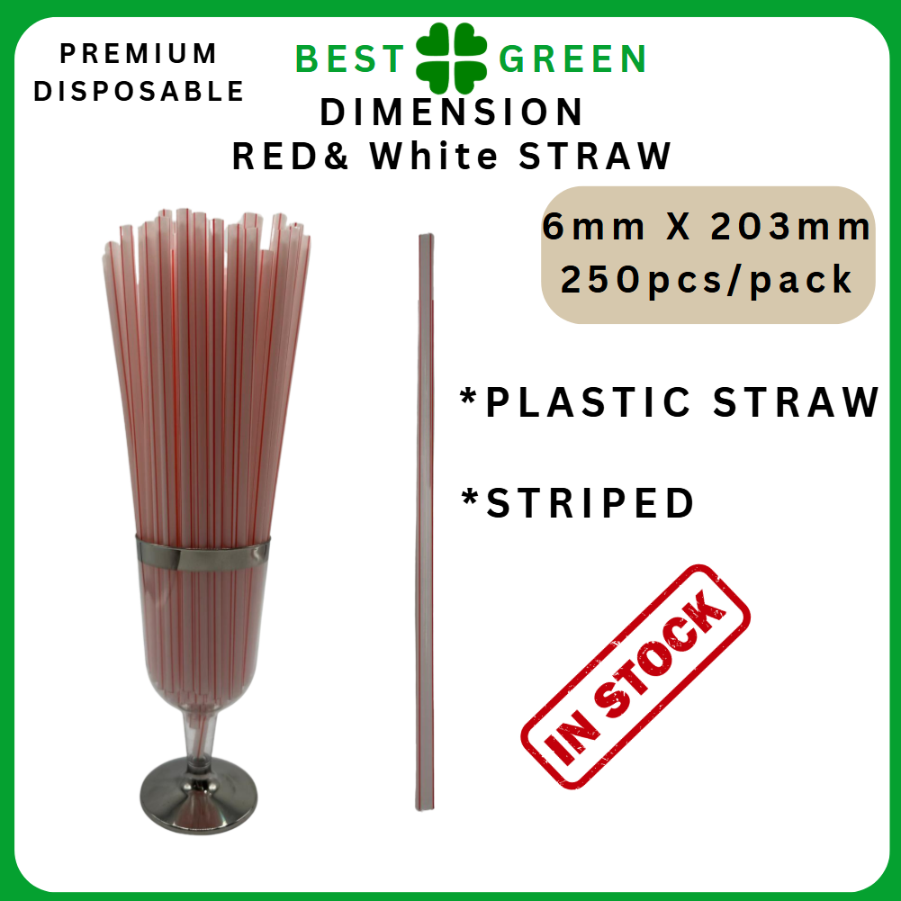 แถบสีแดง &amp; ขาว6มม. X 203มม