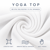 Soutien-gorge de sport pour femme en nylon et élasthanne blanc, haut de yoga respirant, coupe courte, style d'entraînement à faible impact, fabrication OEM, pour adulte