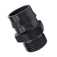 Adaptador de Manguera de Fluido Negro con Rosca Externa de 3/4-16 a Conector de 3/4 Pulgadas, Fabricado en Acero Inoxidable o Aluminio por CNC para Piezas de Automóvil
