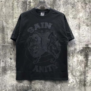 T-Shirt da Uomo Oversize in <span class=keywords><strong>Cotone</strong></span> 100% di Alta Qualità con Stampa Fiamme, Abbigliamento Streetwear Saints Vanity - Product Image 3