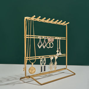 Présentoir à bijoux, adapté pour accrocher des colliers, des boucles d'oreilles et autres ornements ; conception de rangement et anti-emmêlement. - Product Image 1