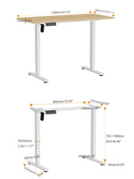 Bureau électrique PRORIALS à moteur unique, ergonomique, réglable en hauteur, pour ordinateur, avec cadre métallique, assemblé