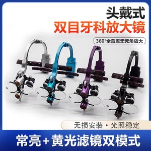 Lunettes grossissantes dentaires à fixation sur tête 0,5+ dioptries avec éclairage pour chirurgie buccale et procédures ORL - Product Image 5