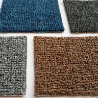 Tapis carré antidérapant ignifuge à boucles moyennes cryptées en polypropylène 100 % tissé à la machine pour bureau, maison, chambre