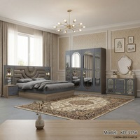Ensemble de chambre à coucher moderne en MDF et bois, lit double king size, mobilier de maison simple et moderne, vente en gros à prix abordable