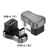 Adaptateur USB Type C à 180 degrés, USB-A femelle vers Type-C mâle, extension en forme de U, charge rapide 140W, transmission haute vitesse 20 Gbps