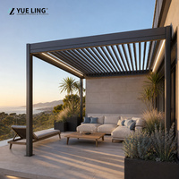 Pergola en aluminium à toit à persiennes sur mesure pour les entrepreneurs et les constructeurs, protection contre la pluie et le soleil pour la terrasse arrière-cour