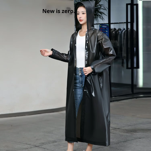 Adults Matte Finish Unisex EVA Outdoor Hiking Lightweight Thickened Disposable <strong>Raincoat</strong> One-Piece Extended Style Rain Proof - Product Image 1