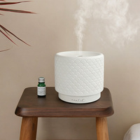 Diffuseur d'arômes portable en céramique fait main, grande capacité, humidificateur ultrasonique, lumière chaude, arrêt automatique, huile essentielle