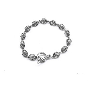 Pulsera con diseño de calavera yunnique, plata tibetana, unisex, diseño geométrico hueco, joyería de moda - Product Image 3