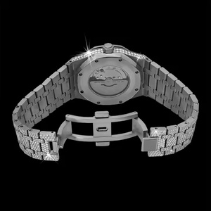 Montre analogique à quartz pour homme Prestige Aura, boîtier en alliage de luxe, épaisseur de 5 mm, avec diamants en moissanite étincelants sur le cadran - Product Image 4