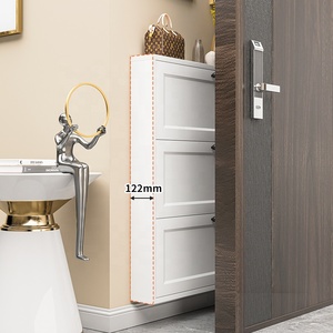 3つのフリップ引き出し付き靴収納キャビネット壁掛けオーガナイザー靴ラック玄関廊下リビングルームの寝室のスペースを節約 - Product Image 3