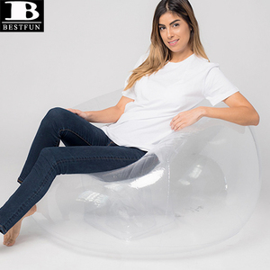 Fauteuil gonflable en PVC résistant, transparent, durable, <span class=keywords><strong>canapé</strong></span> pouf en vinyle transparent - Product Image 1