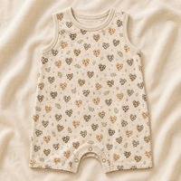 Combinaison bébé en coton côtelé sur mesure OEM ODM, vente en gros, barboteuse sans manches pour nouveau-né, marque privée