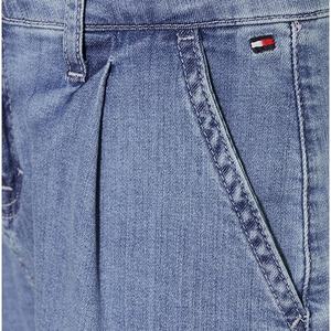 Pantalones de mezclilla azul claro con bolsillo y cremallera de Color sólido de alta calidad para niñas - Product Image 3