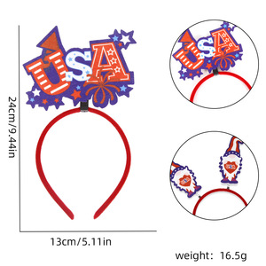 Diadema Patriótica del Día de la Independencia Americana con <span class=keywords><strong>Bandera</strong></span> Nacional, Corazón <span class=keywords><strong>Rojo</strong></span>, Blanco y Azul, Accesorio para el Cabello para Mujeres y Niñas, Decoración para Fiestas - Product Image 6