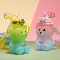 Bouteille d'Eau Scolaire Portable pour Enfants, Motif Ours Dégradé, 1000 ml, Mignonne, pour Sports de Plein Air – Vente en Gros