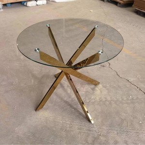 Newest <strong>Space</strong> <strong>Saver</strong> Dining <strong>Table</strong> Glass Top Chrome Metal Silver Stainless Steel Legs Dining <strong>Table</strong> - Product Image 4
