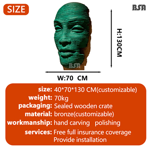 Estatua de Rostro de Bronce Personalizada, Escultura de Pared 3D de Bronce Moderna y Abstracta <span class=keywords><strong>para</strong></span> Decoración de <span class=keywords><strong>Paredes</strong></span> - Product Image 3