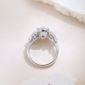 <span class=keywords><strong>Anillo</strong></span> de <span class=keywords><strong>Oro</strong></span> Blanco de 18K con Diamante Moissanita de Laboratorio de 5 Quilates y Lazo de Lujo, Anillos para Hombre de Acero Inoxidable - Product Image 3