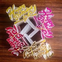 Großhandel 100 Stück Set Cupcake-Topper Großhandel Mini Plastik Happy Birthday Cupcake-Topper Kuchen-Dekorationszubehör
