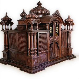 Big Size Teak Wood Hand Carved Vintage European Elegant <b>Mandir</b>/Temple Home Decor Customized Size Australia Supply - Product Image 1