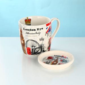 Tazas de Café Personalizadas de Porcelana Gruesa con Impresión de Estilo Retro Clásico Vintage, Tazas de Cerámica Blancas Crema con Logotipo Personalizado para Cafetería - Product Image 3