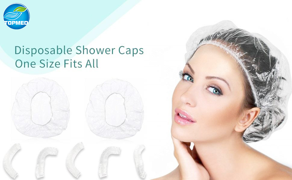PE Shower Hair cover Double Elastic Band Disposable Shower Cap from