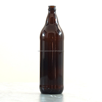 Bouteilles de bière en verre ambré foncé de grand volume 620 ml/650 ml/1000 ml pour l'emballage de la bière, bouteilles de boissons avec couvercles