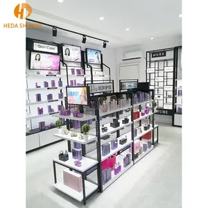 Kunden spezifische Kosmetik Display Regale Einkaufs zentrum Make-up Display Wandre gal Beauty Shop Store Kosmetik regal