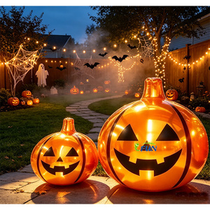 Ballon gonflable publicitaire extérieur réfléchissant en forme de citrouille pour Halloween / Grand ballon <span class=keywords><strong>bulle</strong></span> réutilisable pour la décoration photo de festival - Product Image 2