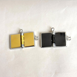 Colgantes y dijes de moda de acero inoxidable 316L chapados en oro PVD de 14K y 18K personalizados DIY, dije de libro para pulsera para la fabricación de joyas - Product Image 4