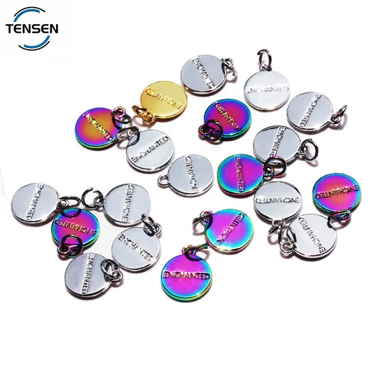 Pendant For Necklace Fashion Decoration Rainbow Letter Metal Charms Zinc Alloy Small Jewelry Accessory Metal Pendant For Necklace