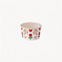Gobelet en papier pour crème glacée à paroi simple de qualité alimentaire, recyclable, en papier enduit, acceptant l'impression de logo personnalisé, plusieurs tailles 3-12 oz