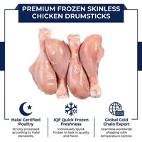 Cuisses de poulet congelées sans peau Halal en gros, cuisses de poulet IQF congelées en vrac pour l'exportation, viande de volaille maigre