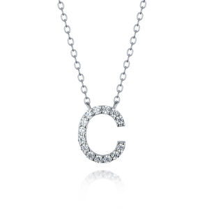 Collar con Colgante de Letra Inicial de Circonio Chapado en Oro Cristiano de Plata 925 para Mujer - Product Image 5