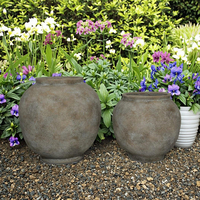 Pots de fleurs de jardin en fibre de ciment de style européen Pot de plantes en béton pour le sol ou le centre commercial