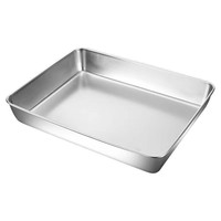 Plateau de préparation alimentaire carré épaissi en acier inoxydable avec couvercle, idéal pour pique-nique, barbecue, portionnement, conservation d'échantillons et accompagnement de plats chauds