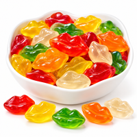 Fabricant en gros de bonbons gélifiés fantaisie en forme de lèvres, acidulés et sucrés, aux fruits, pour enfants, personnalisés, halal, en vrac