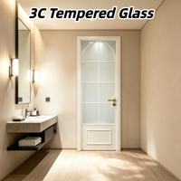 Porte en verre dépoli en alliage de titane et de magnésium antirouille pour projet de rénovation de salle de bain d'hôtel