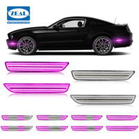 Lampu Sein Samping LED Sequential Scan untuk Mobil Ford Mustang 2010 2014 Lensa Bening Ungu Pink Lampu AR3Z 15A201 2 Buah