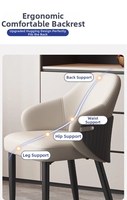 Chaise de manucure ergonomique enveloppante en cuir PU, chaise de spa pour ongles, chaise de salle à manger, pieds en acier carbone, 2 couleurs, vente en gros