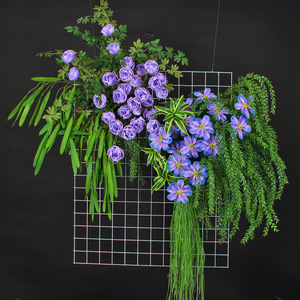 Arreglo Floral Artificial para Decoración de Paredes, Flores de Seda y Plástico, Fondo para Bodas y Fiestas, Decoraciones Colgantes - Product Image 3