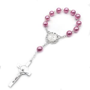 Chapelet automobile d'une décennie, bracelet catholique, crucifix, cadeau de la <span class=keywords><strong>Divine</strong></span> Miséricorde, chapelet de prière, baptême, fête de baptême - Product Image 2