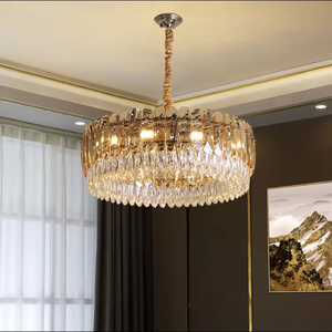 Zèle Éclairage Pendentif Chambre Villa Restaurant Moderne Ova Rond Rectangulaire Lustre En Cristal - Product Image 1