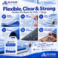 Résine PU Flexible RW ATELIER pour PVC Vinyle, Adhérence Forte, Finition Transparente pour Films, Simili Cuir, Étiquettes, Solutions de Revêtement de Sol
