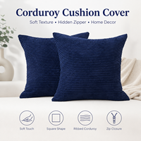 Housse de coussin décorative carrée à rayures, couleur unie, pour canapé, lit, chaise