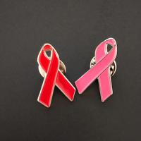 Broche personnalisée en émail souple avec ruban rose, plaquée nickel, pour la sensibilisation au cancer du sein et les collectes de fonds caritatives